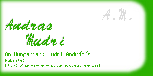 andras mudri business card